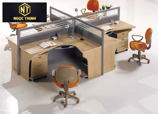 CỤM BÀN LÀM VIỆC VĂN PHÒNG 4 CHỖ NGỌC THỊNH - CBLVVP005